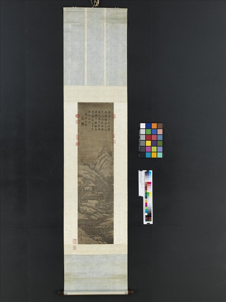 清錫林畫雪景人物事蹟高宗御題　軸