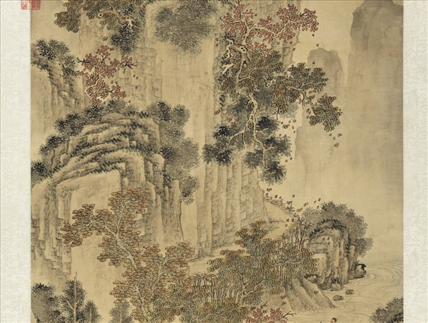 清曹夔音山水高宗御題　軸