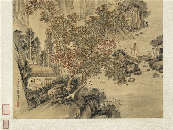 清曹夔音山水高宗御題　軸