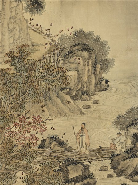 清曹夔音山水高宗御題　軸