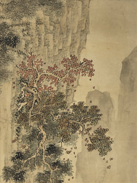 清曹夔音山水高宗御題　軸