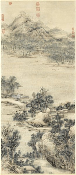 清王炳畫澄波月泛　軸