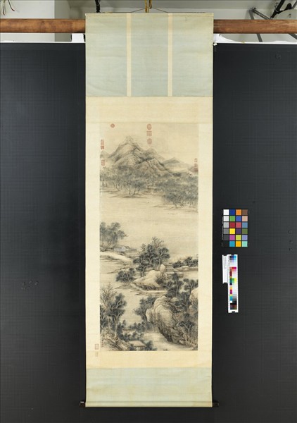 清王炳畫澄波月泛　軸