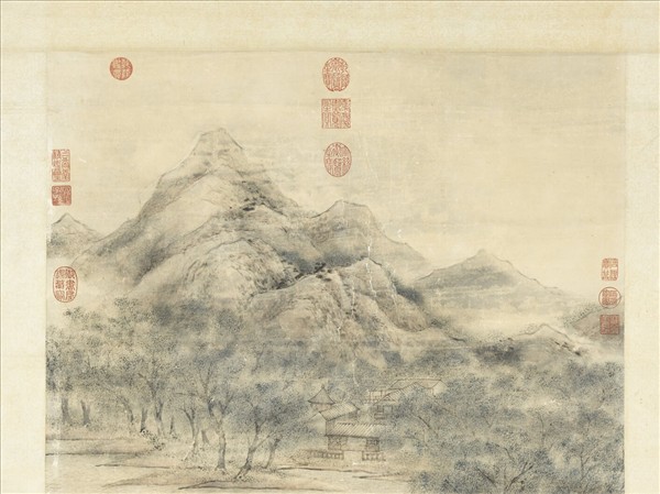 清王炳畫澄波月泛　軸