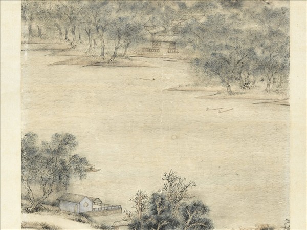 清王炳畫澄波月泛　軸