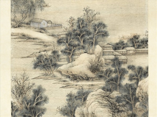 清王炳畫澄波月泛　軸