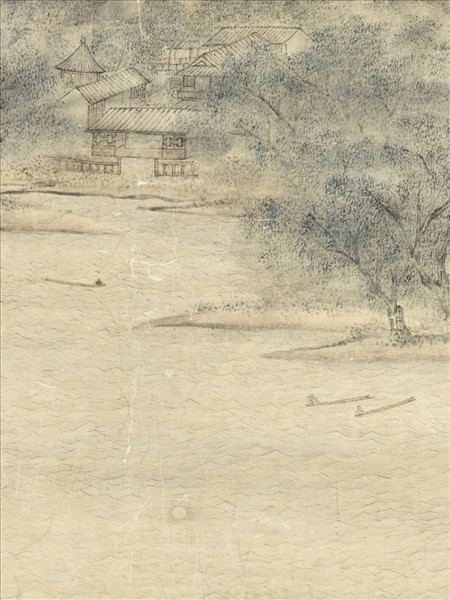 清王炳畫澄波月泛　軸