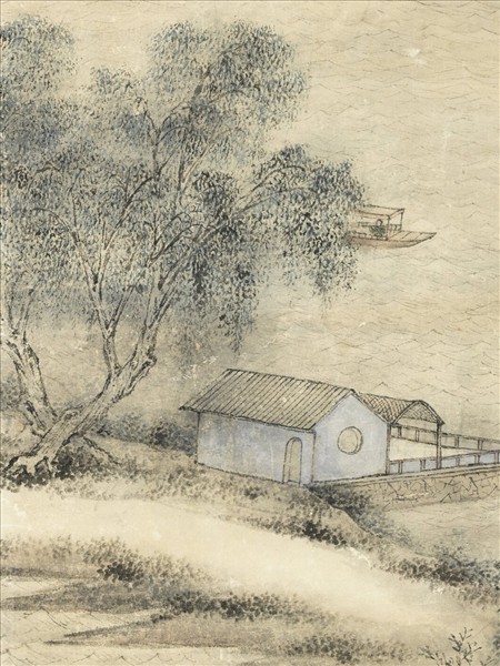 清王炳畫澄波月泛　軸