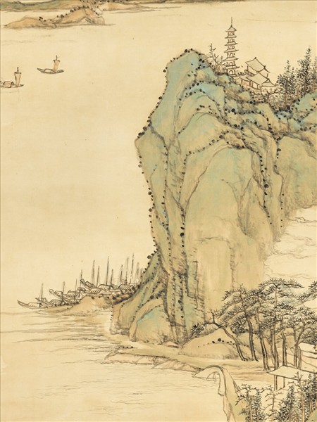 清張宗蒼石湖霽景　軸