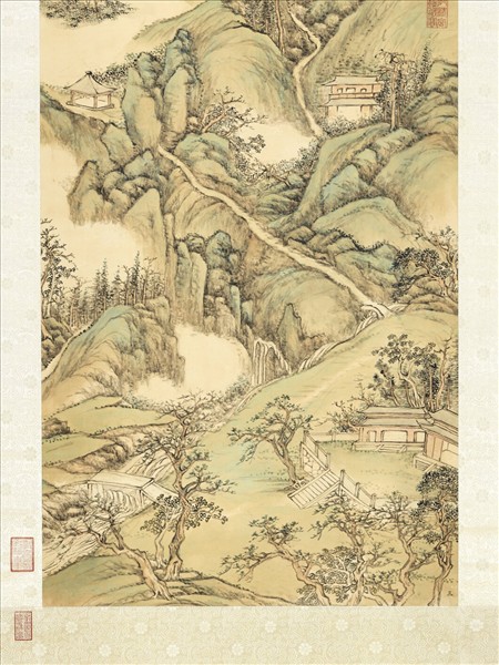 清張宗蒼支硎翠岫　軸