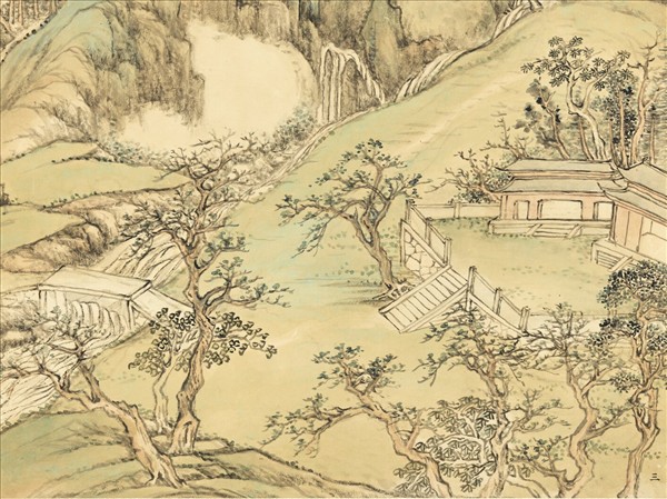 清張宗蒼支硎翠岫　軸