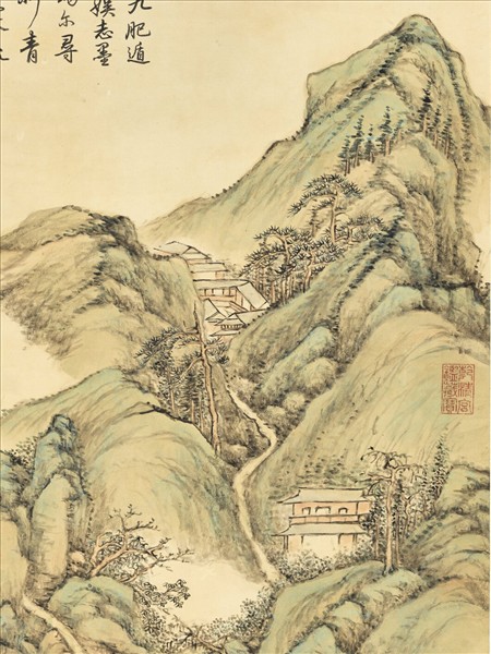 清張宗蒼支硎翠岫　軸