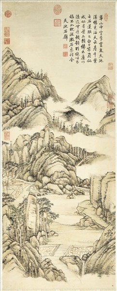 清張宗蒼天池石壁　軸