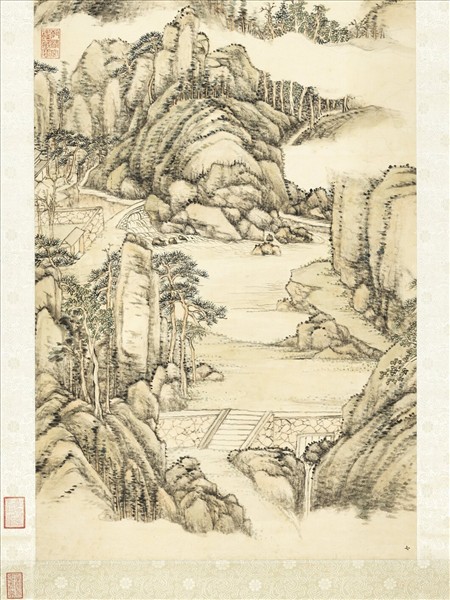 清張宗蒼天池石壁　軸