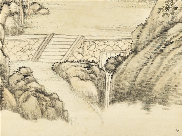 清張宗蒼天池石壁　軸