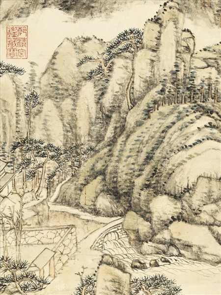 清張宗蒼天池石壁　軸