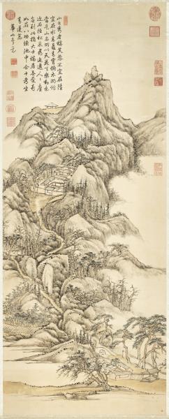 清張宗蒼畫華山鳥道　軸