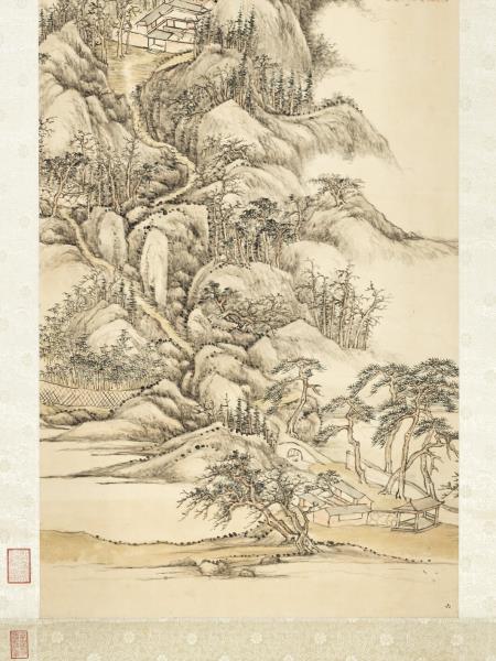 清張宗蒼畫華山鳥道　軸