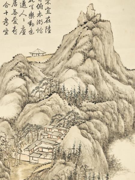 清張宗蒼畫華山鳥道　軸