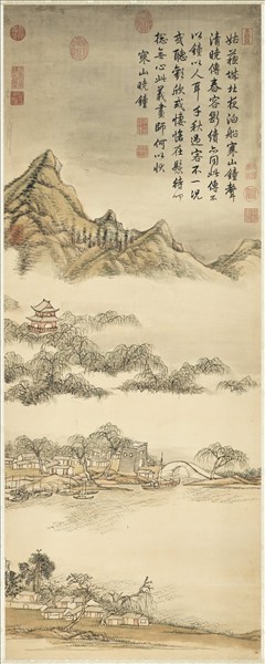 清張宗蒼畫寒山曉鐘　軸