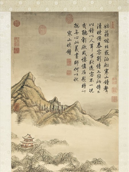 清張宗蒼畫寒山曉鐘　軸