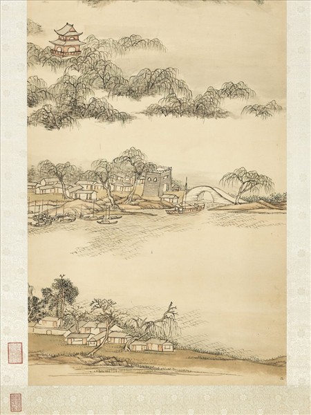 清張宗蒼畫寒山曉鐘　軸