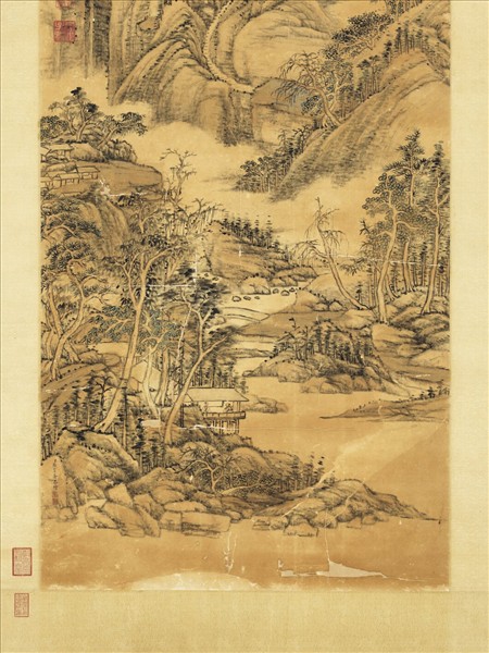 清張宗蒼畫松雲溪館　軸