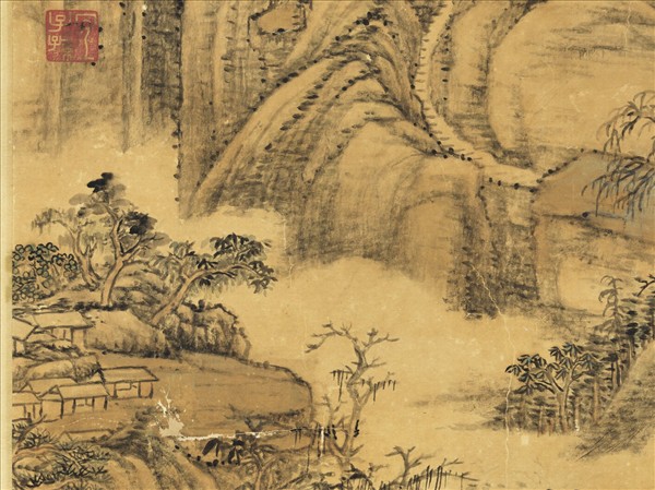 清張宗蒼畫松雲溪館　軸