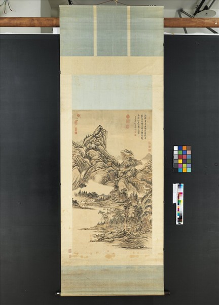 清張宗蒼青峰紅樹　軸