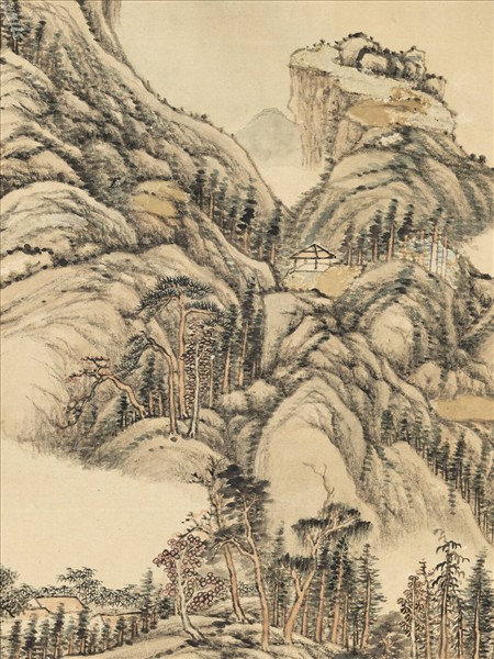 清張宗蒼青峰紅樹　軸