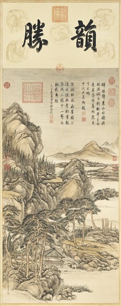 清張宗蒼畫松風溪閣　軸