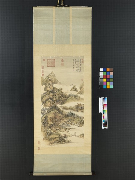 清張宗蒼白雲紅樹　軸