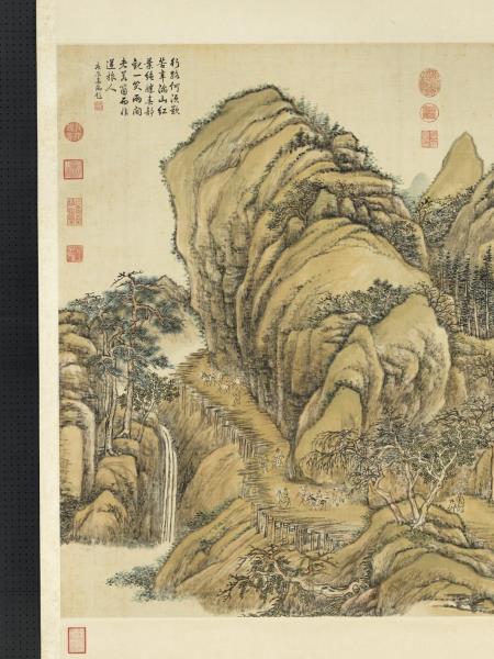 清張宗蒼秋山行旅　軸