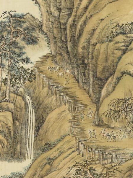 清張宗蒼秋山行旅　軸