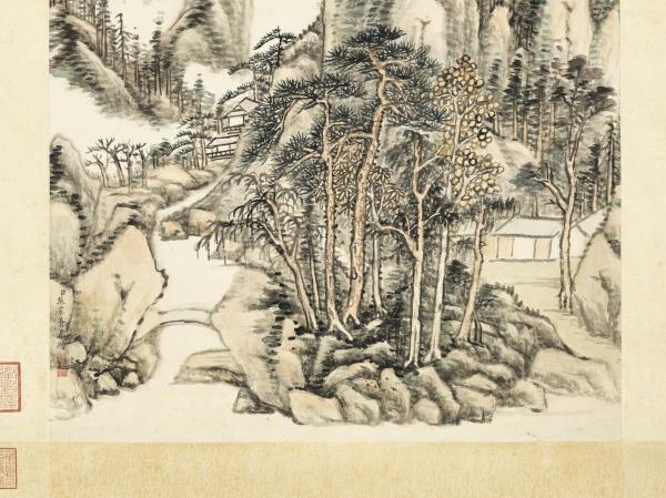 清張宗蒼秋山霽色　軸