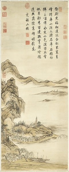 清張宗蒼畫光福山橋　軸