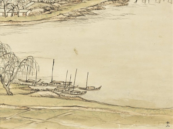 清張宗蒼畫光福山橋　軸