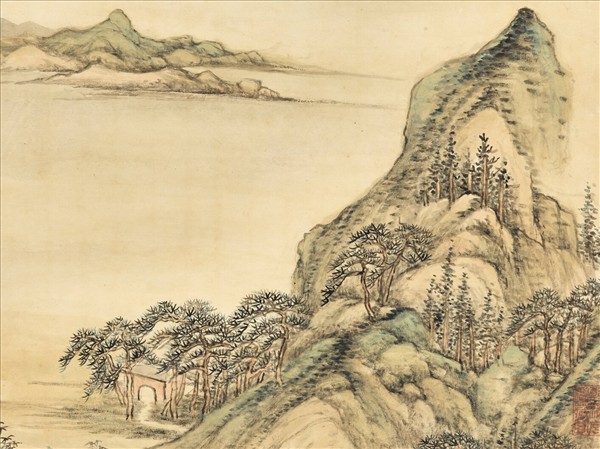 清張宗蒼畫包山奇石　軸