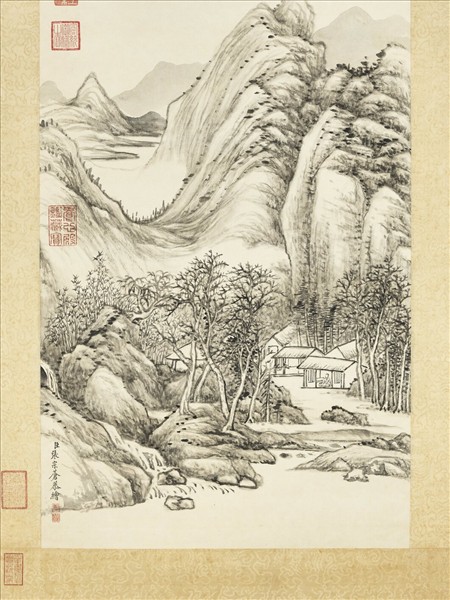 清張宗蒼草堂趺坐　軸