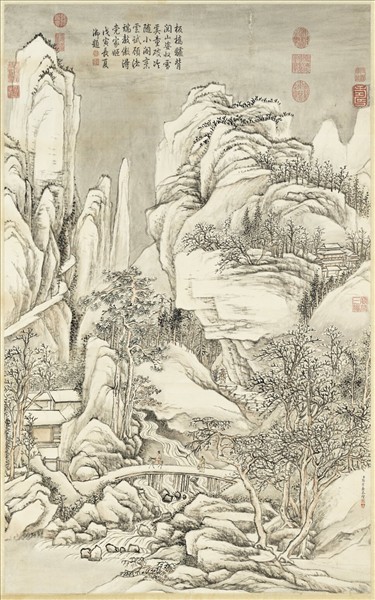 清張宗蒼雪景　軸