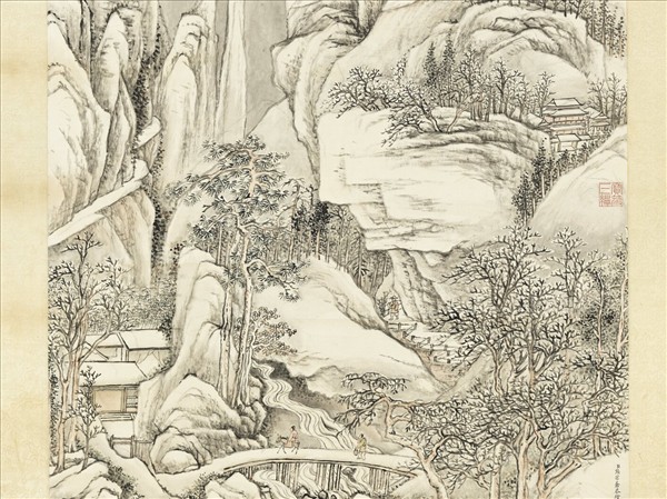 清張宗蒼雪景　軸