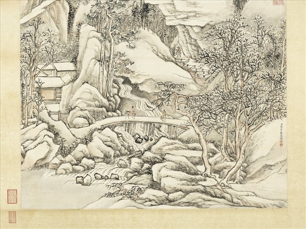 清張宗蒼雪景　軸