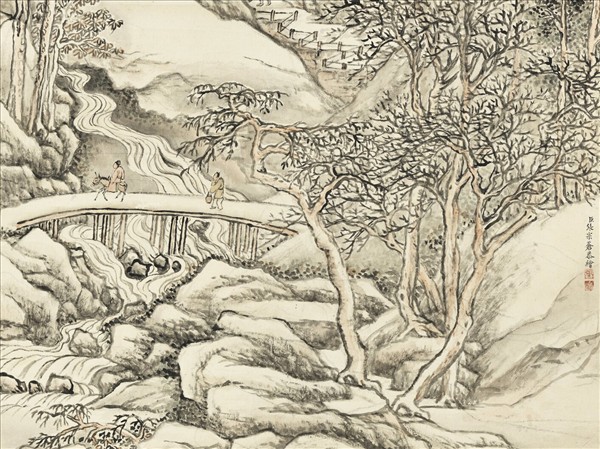 清張宗蒼雪景　軸