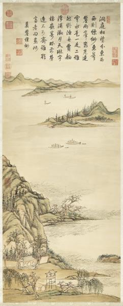 清張宗蒼莫釐縹緲　軸