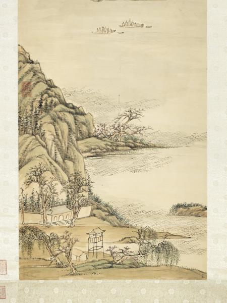 清張宗蒼莫釐縹緲　軸