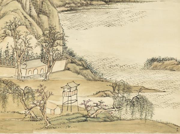 清張宗蒼莫釐縹緲　軸