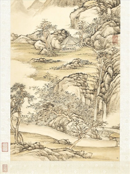 清張宗蒼千尺飛泉　軸