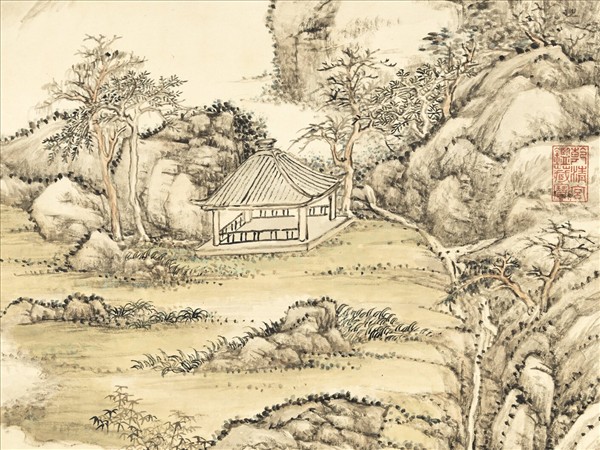 清張宗蒼千尺飛泉　軸