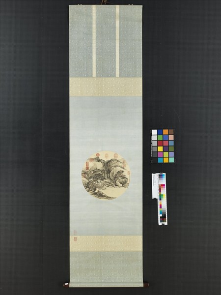 清張宗蒼水亭對瀑　軸