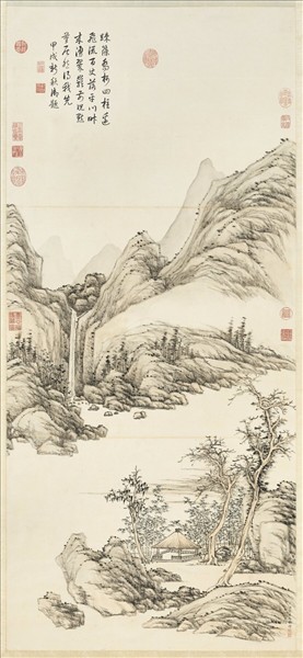 清張宗蒼竹亭觀瀑圖　軸